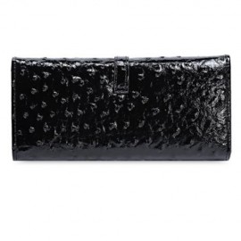 GUAPABIEN CUTE CARTOON ANIMAL OSTRICH PATTERN CARD HOLDER CLUTCH WALLET (BLACK)