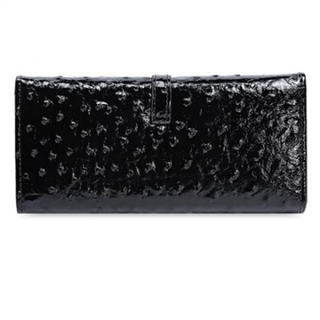 GUAPABIEN CUTE CARTOON ANIMAL OSTRICH PATTERN CARD HOLDER CLUTCH WALLET (BLACK)
