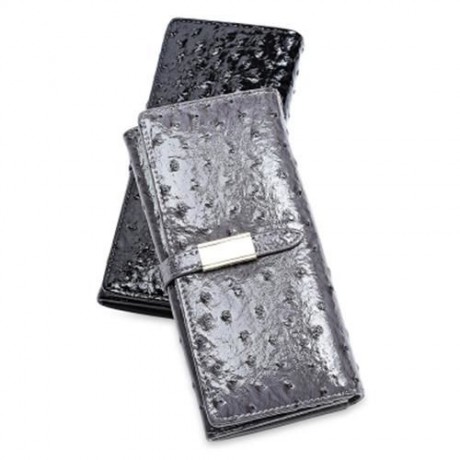 GUAPABIEN CUTE CARTOON ANIMAL OSTRICH PATTERN CARD HOLDER CLUTCH WALLET (BLACK)