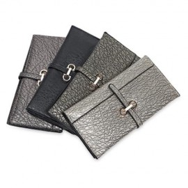 GUAPABIEN OLD CLASSICAL STYLE STONE PATTERN EMBELLISHMENT LADIES METAL HASP CASH WALLET (G