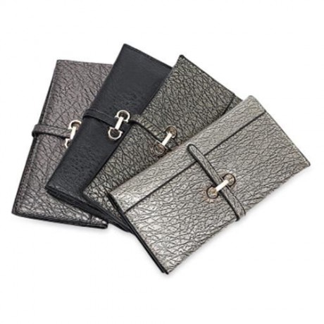 GUAPABIEN OLD CLASSICAL STYLE STONE PATTERN EMBELLISHMENT LADIES METAL HASP CASH WALLET (G