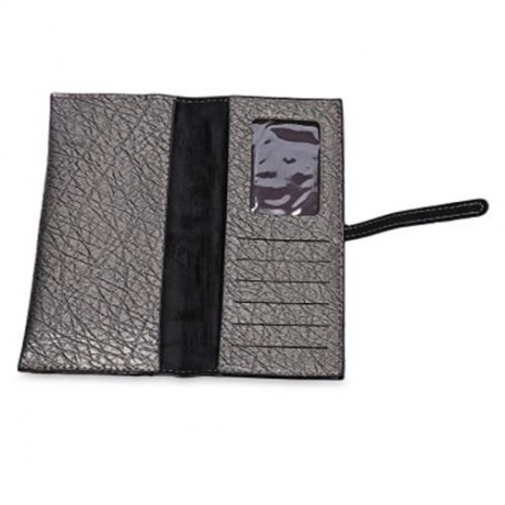 GUAPABIEN OLD CLASSICAL STYLE STONE PATTERN EMBELLISHMENT LADIES METAL HASP CASH WALLET (I