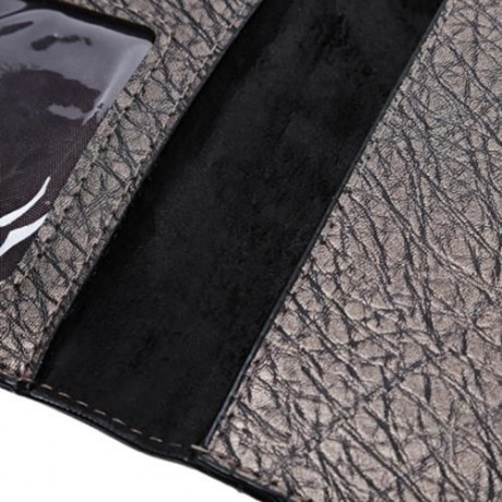 GUAPABIEN OLD CLASSICAL STYLE STONE PATTERN EMBELLISHMENT LADIES METAL HASP CASH WALLET (I