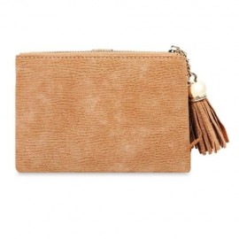 GUAPABIEN EMBROIDERY PATTERN SNAP FASTENER WOMEN SHORT WALLET (LIGHT COFFEE)