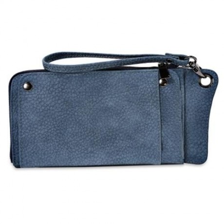 MULTI-FUNCTIONAL PU LEATHER HORIZONTAL TOTE WALLET (BLUE)