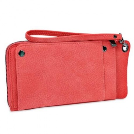 MULTI-FUNCTIONAL PU LEATHER HORIZONTAL TOTE WALLET (RED)