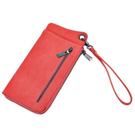 MULTI-FUNCTIONAL PU LEATHER HORIZONTAL TOTE WALLET (RED)