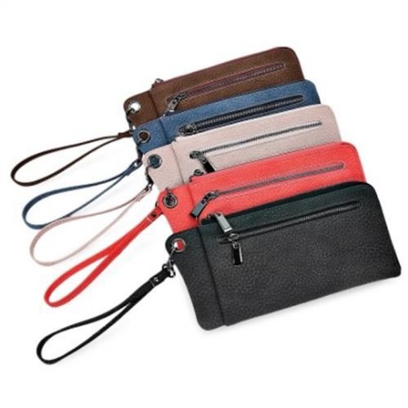 MULTI-FUNCTIONAL PU LEATHER HORIZONTAL TOTE WALLET (RED)