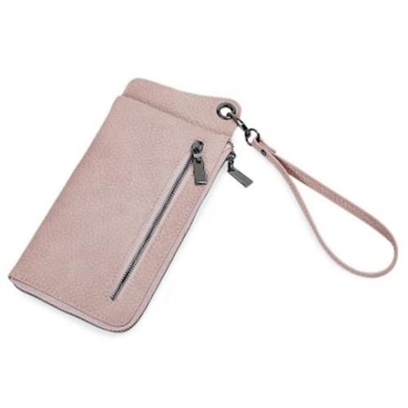 MULTI-FUNCTIONAL PU LEATHER HORIZONTAL TOTE WALLET (PINK)