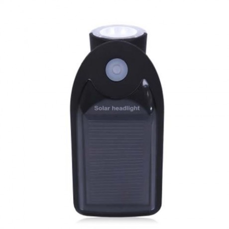 USB RECHARGEABLE SOLAR ENERGY BICYCLE FRONT HEAD FLASHLIGHT (BLACK)