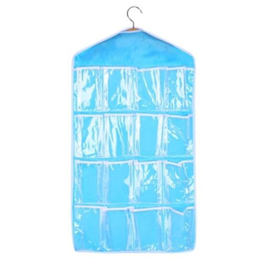 HOUSEHOLD SMALL ITEMS STORAGE PE HANGING WALL POCKET (BLUE)
