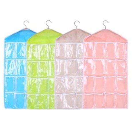 HOUSEHOLD SMALL ITEMS STORAGE PE HANGING WALL POCKET (GRAY)