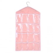 HOUSEHOLD SMALL ITEMS STORAGE PE HANGING WALL POCKET (PINK)