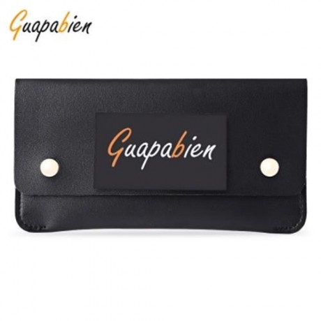 GUAPABIEN CONCISE DESIGN RIVET ELEMENT LEATHER LONG WALLET (BLACK)