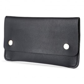 GUAPABIEN CONCISE DESIGN RIVET ELEMENT LEATHER LONG WALLET (BLACK)