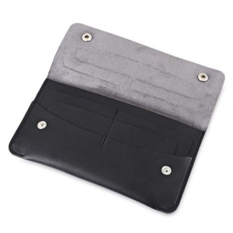 GUAPABIEN CONCISE DESIGN RIVET ELEMENT LEATHER LONG WALLET (BLACK)