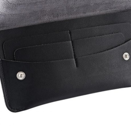GUAPABIEN CONCISE DESIGN RIVET ELEMENT LEATHER LONG WALLET (BLACK)