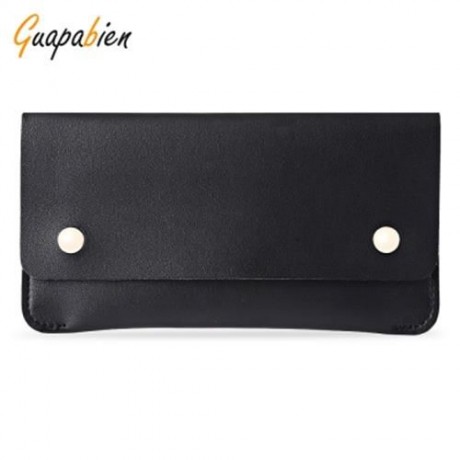 GUAPABIEN CONCISE DESIGN RIVET ELEMENT LEATHER LONG WALLET (BLACK)