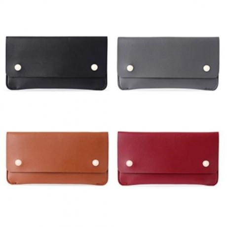 GUAPABIEN CONCISE DESIGN RIVET ELEMENT LEATHER LONG WALLET (GRAY)