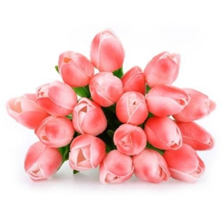 20PCS ARTIFICIAL TULIP FLOWER BOUQUET PARTY WEDDING DECOR (PINK)