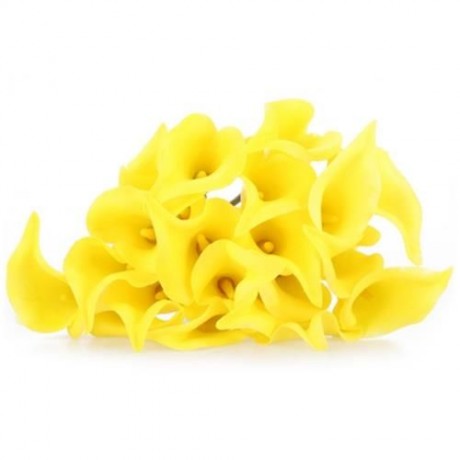 20PCS ARTIFICIAL CALLA LILY FLOWER BOUQUET PARTY WEDDING DECOR (YELLOW)