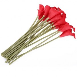 20PCS ARTIFICIAL CALLA LILY FLOWER BOUQUET PARTY WEDDING DECOR (RED)