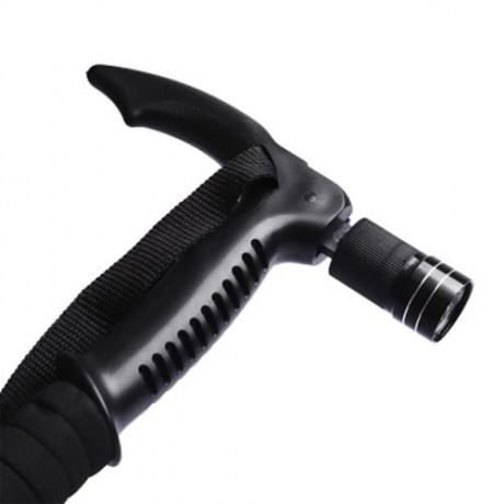 CLEYE 4 JOINT TREKKING STRAIGHT ALPENSTOCK WITH LED LIGHT (BLACK)