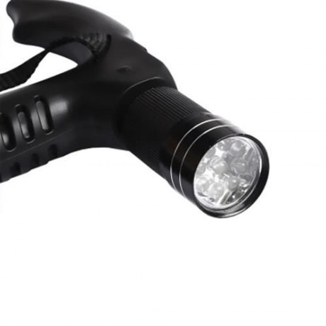 CLEYE 4 JOINT TREKKING STRAIGHT ALPENSTOCK WITH LED LIGHT (BLACK)