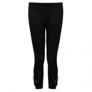 CASUAL PURE COLOR BOWKNOT DECORATION WOMEN CAPRI PANTS (BLACK)