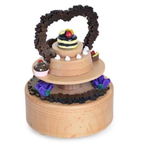 ROTATABLE FANCY CAKE WOODEN MUSIC BOX TOY FOR KIDS (COLORMIX)