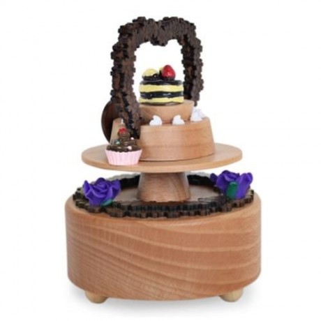 ROTATABLE FANCY CAKE WOODEN MUSIC BOX TOY FOR KIDS (COLORMIX)