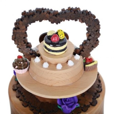 ROTATABLE FANCY CAKE WOODEN MUSIC BOX TOY FOR KIDS (COLORMIX)