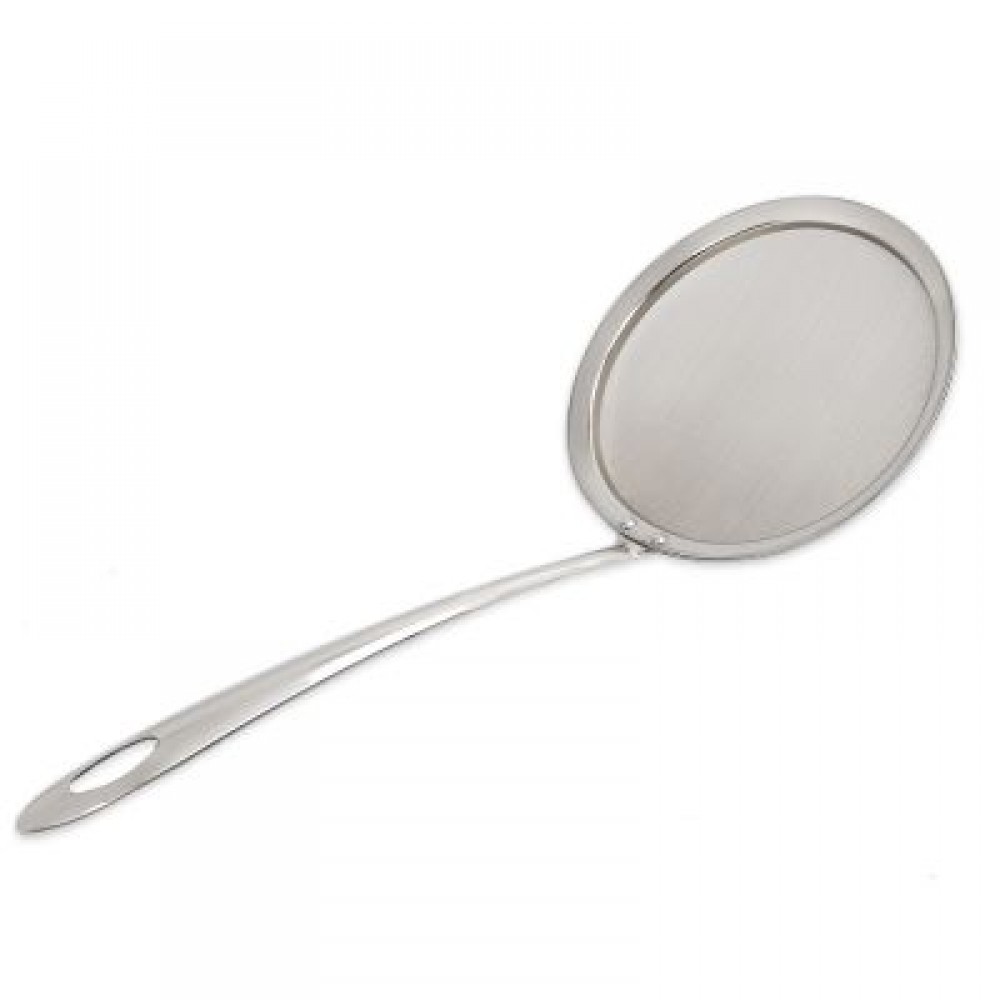 Stainless Steel Food Strainer Filter Oil Removal Spoon (SILVER)