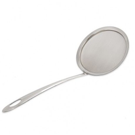 Stainless Steel Food Strainer Filter Oil Removal Spoon (SILVER)