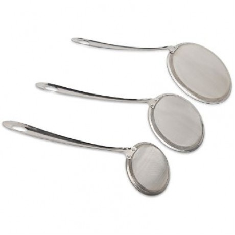 Stainless Steel Food Strainer Filter Oil Removal Spoon (SILVER)