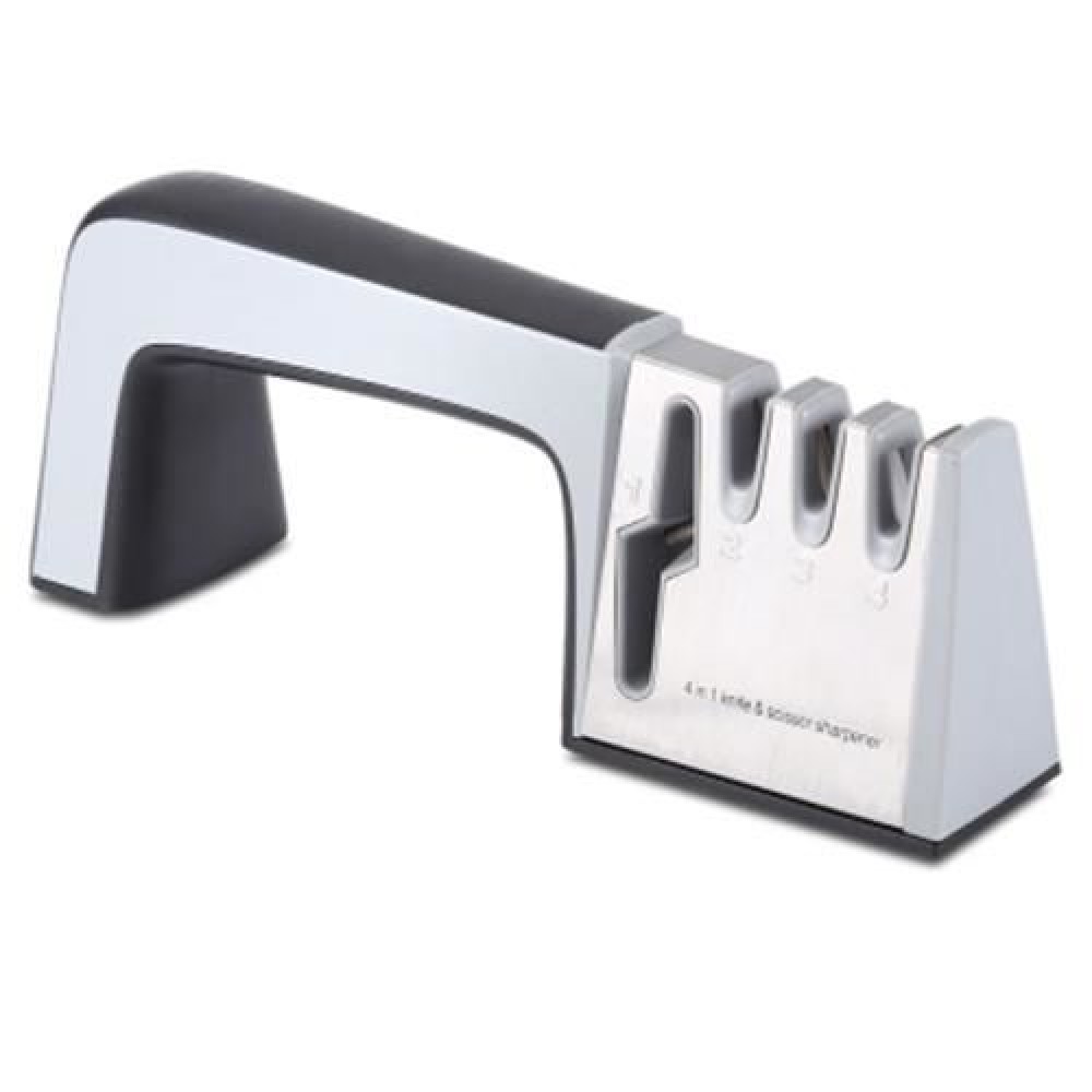 ZHAOLIDA 4 IN 1 STAINLESS STEEL KNIFE SCISSOR SHARPENER (BLACK)