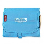 PORTABLE TRAVEL COSMETIC BAGS TOILETRY KIT STORAGE POUCH (BLUE)