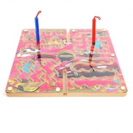 KIDS WOODEN MAGNETIC PEN LABYRINTH PUZZLE TOY EARLY EDUCATIONAL LEARNING INTELLECTUAL GAME