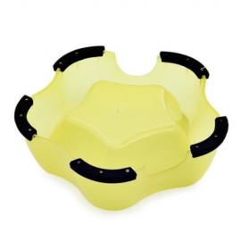 TRANSPARENT SKID PENTAGRAM PET DOG CAT SINGLE FEEDER BOWL (YELLOW)