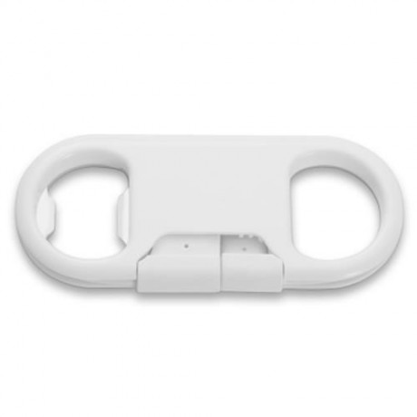 MICRO USB CHARGING CABLE BOTTLE OPENER KEYCHAIN 3 IN 1 (WHITE)