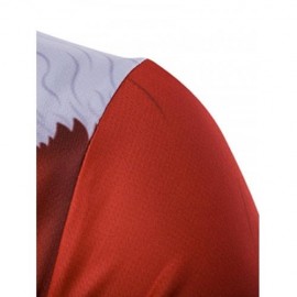 CREW NECK 3D FATHER CHRISTMAS COSTUME PRINT T-SHIRT (RED)