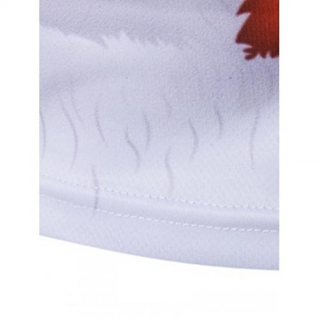 CREW NECK 3D FATHER CHRISTMAS COSTUME PRINT T-SHIRT (RED)