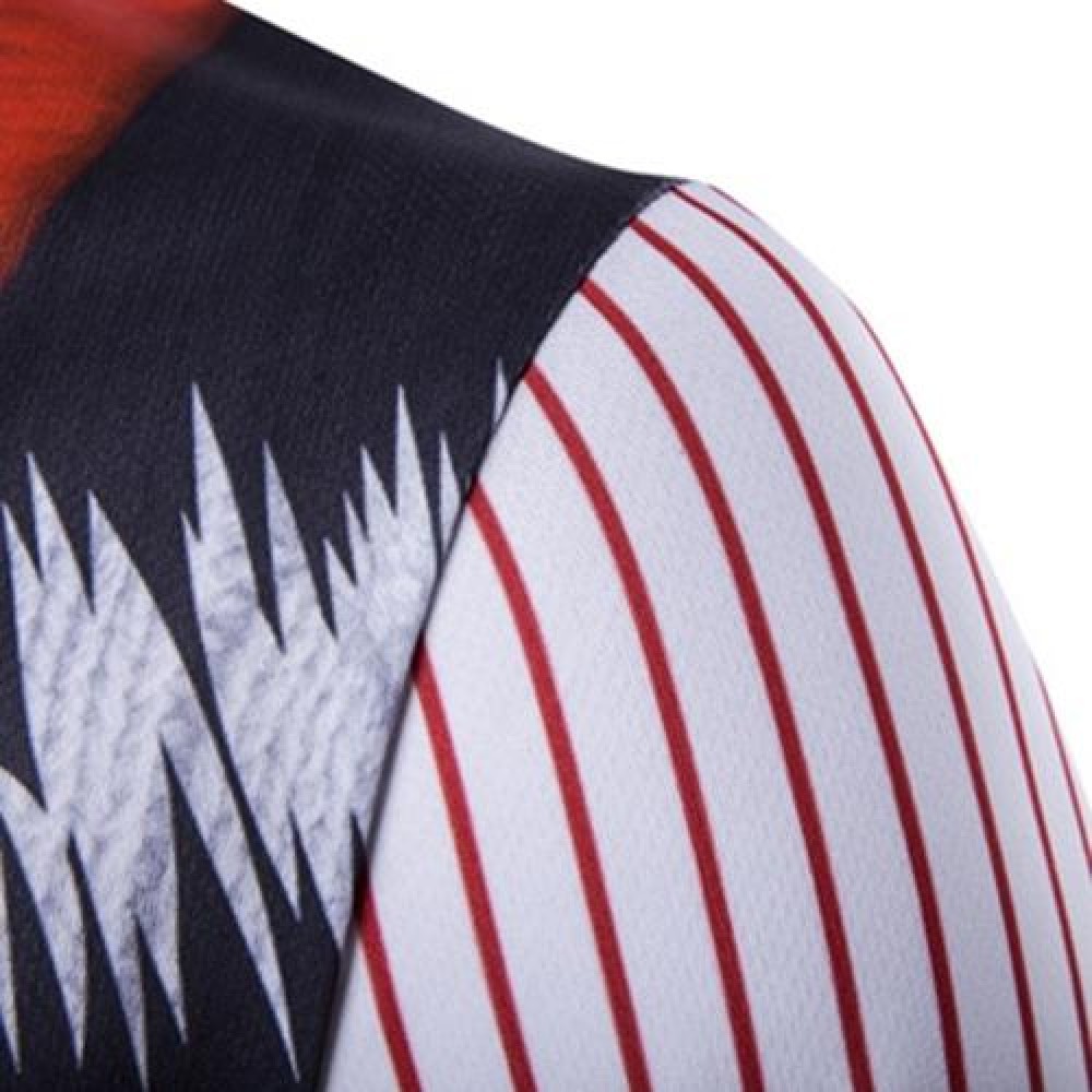 CREW NECK 3D CHRISTMAS BOW TIE COSTUME FAUX TWINSET PRINT T-SHIRT (COLORMIX)