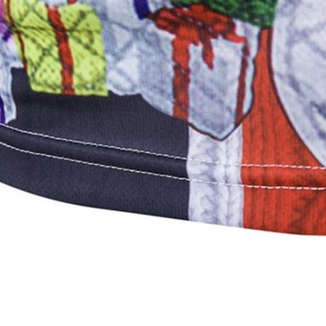 CREW NECK 3D CHRISTMAS BOW TIE COSTUME FAUX TWINSET PRINT T-SHIRT (COLORMIX)