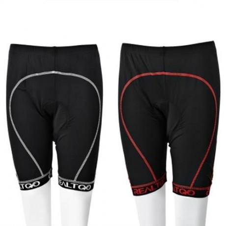 REALTOO BREATHABLE BIKE CYCLING PANTS BICYCLE WEAR SHORTS (RED WITH BLACK)