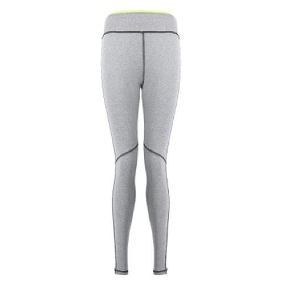 YOGA SPORT PANTS COMPRESSION TIGHT LEGGINGS WITH SIDE STRIPE (LIGHT YELLOW)