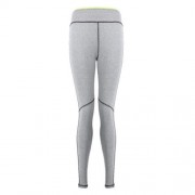 YOGA SPORT PANTS COMPRESSION TIGHT LEGGINGS WITH SIDE STRIPE (LIGHT YELLOW)
