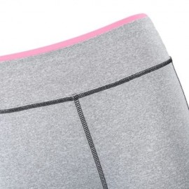 YOGA SPORT PANTS COMPRESSION TIGHT LEGGINGS WITH SIDE STRIPE (SHALLOW PINK)