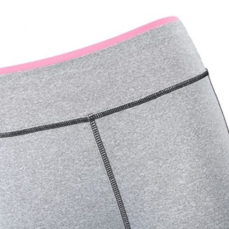 YOGA SPORT PANTS COMPRESSION TIGHT LEGGINGS WITH SIDE STRIPE (SHALLOW PINK)