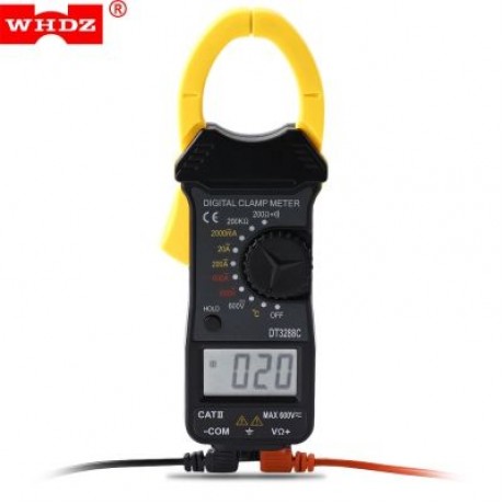 WHDZ DT3288C Digital Current Temperature Clamp Ammeter (BLACK)